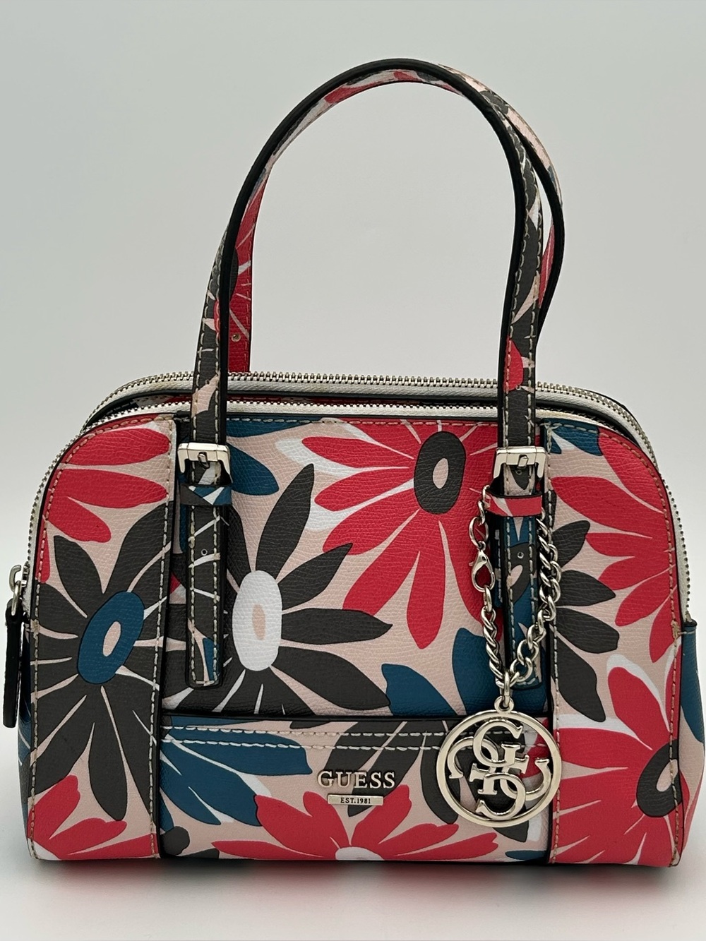 GUESS Vintage Leather Floral Handbag